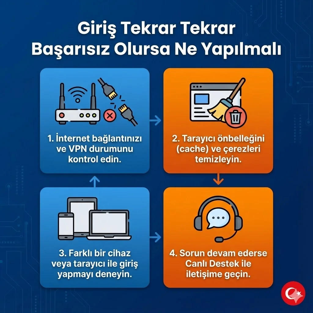 Giriş Tekrar Tekrar Başarısız Olursa Ne Yapılmalı