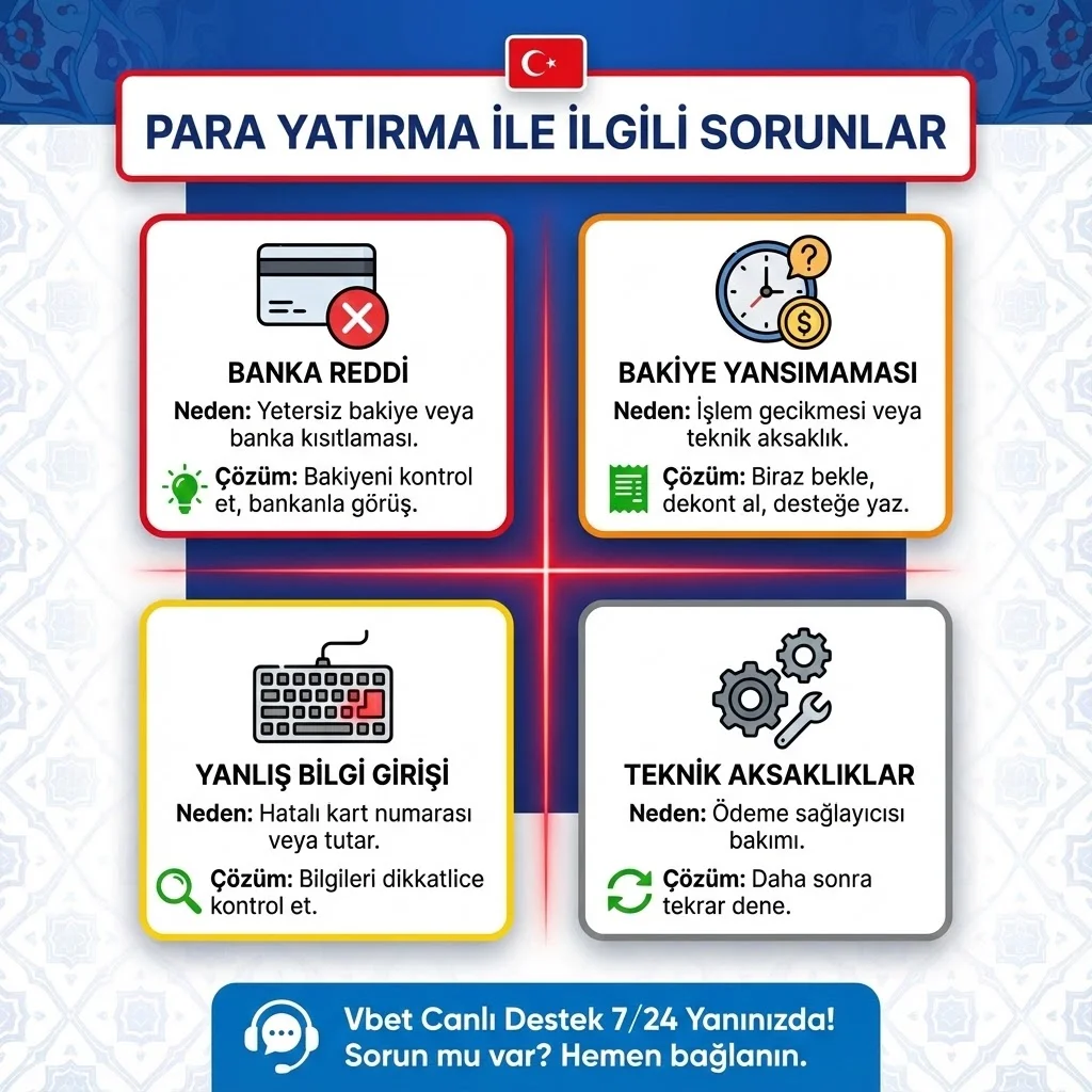 Para Yatırma İle İlgili Sorunlar